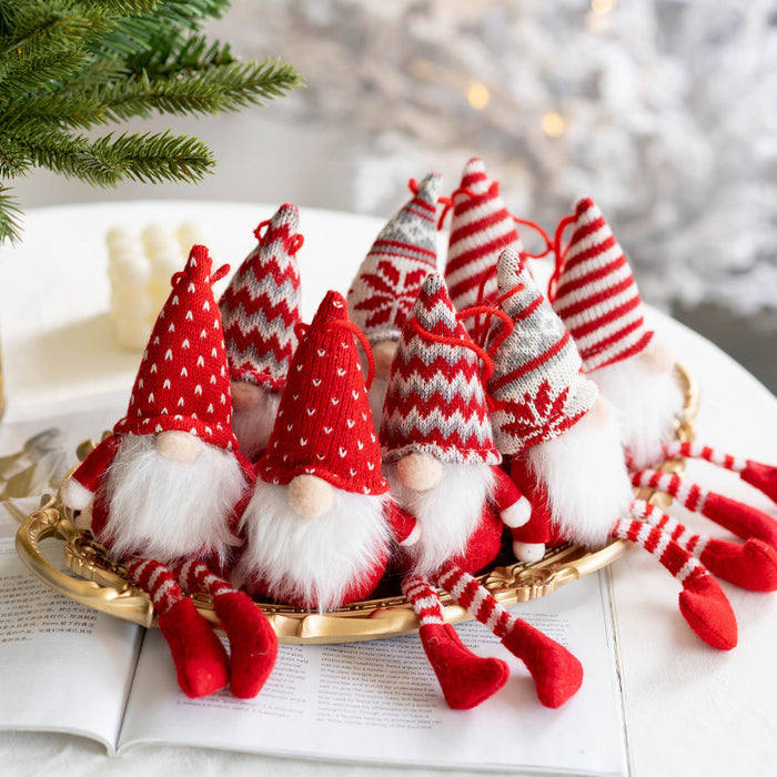 Bulk Faceless Gnome Plush Pendant Christmas Tree Hanging Ornament New Year Party Decor Wholesale