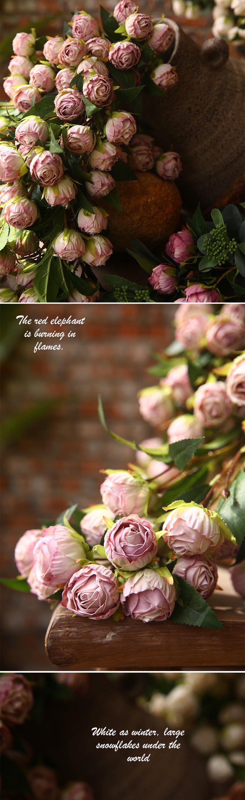 Boutons de roses en vrac de 20 pouces à longues tiges Fleurs artificielles en soie en gros 