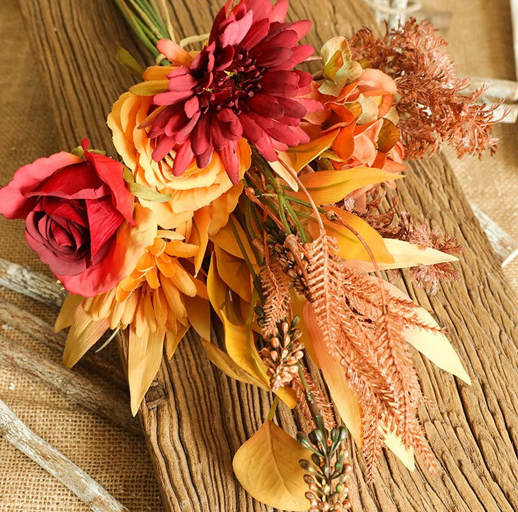 Bouquet de fleurs artificielles en vrac en liquidation, arrangements floraux en soie pour centres de table de mariage, vente en gros 