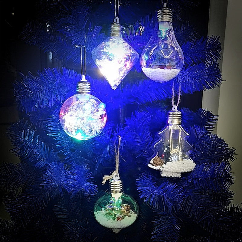 Lot de 5 boules de Noël lumineuses transparentes à suspendre en gros
