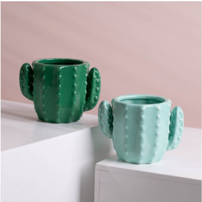 Bulk Cactus Shaped Flower Vase Ceramic Flower Planter Pot Wholesale