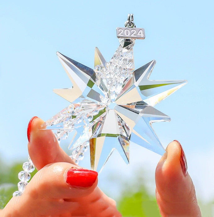 Bulk Sparkly Crystal Snowflake Star Christmas Ornaments Wholesale