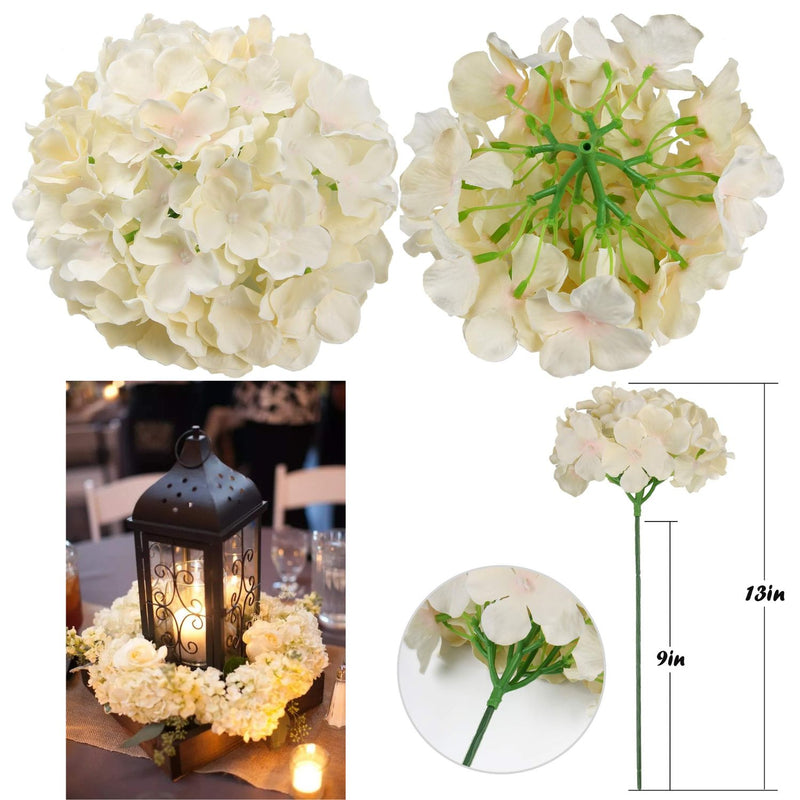 10Pcs Realistic Silk Hydrangea Heads - Beautiful Blueberry Blue Artificial Flowers for Wedding & Home Decor