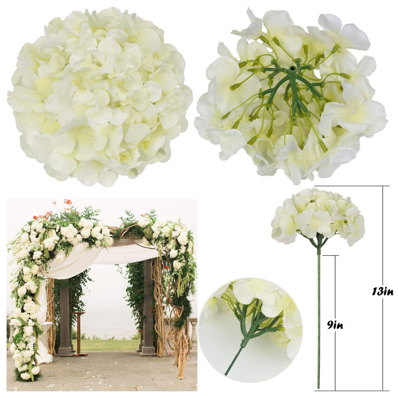 10Pcs Realistic Silk Hydrangea Heads - Beautiful Blueberry Blue Artificial Flowers for Wedding & Home Decor