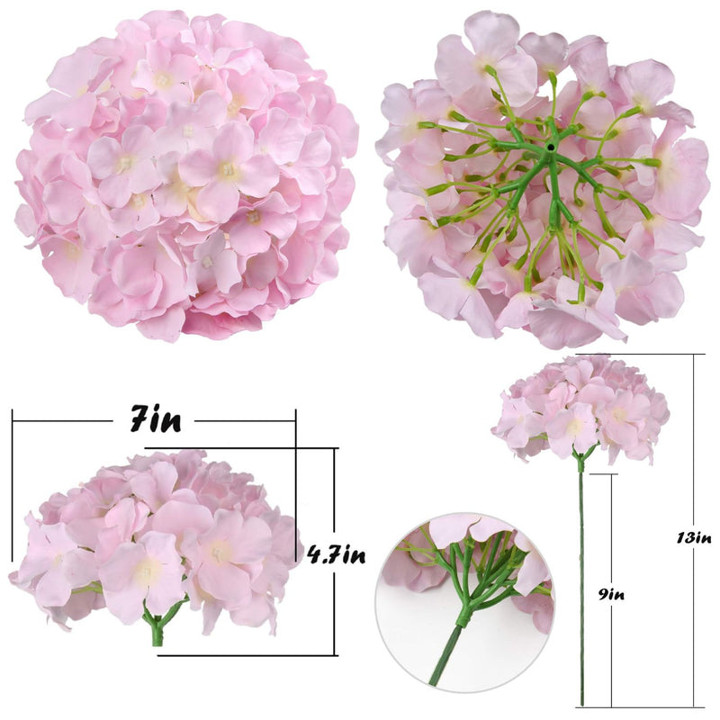 10Pcs Realistic Silk Hydrangea Heads - Beautiful Blueberry Blue Artificial Flowers for Wedding & Home Decor