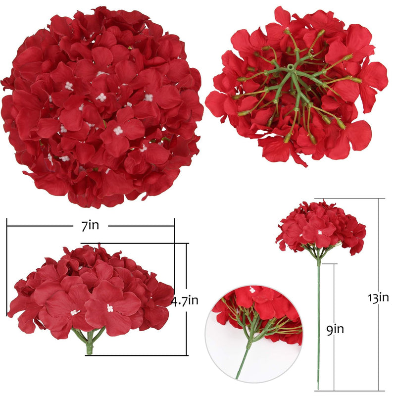 10Pcs Realistic Silk Hydrangea Heads - Beautiful Blueberry Blue Artificial Flowers for Wedding & Home Decor