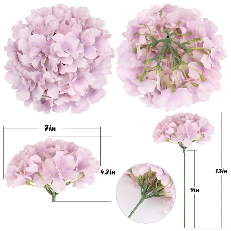 10Pcs Realistic Silk Hydrangea Heads - Beautiful Blueberry Blue Artificial Flowers for Wedding & Home Decor