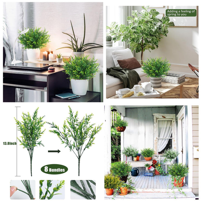 8 Bundles Premium Artificial Lavender - UV-Resistant Silk Shrubs for Outdoor Fences & Wedding Decor (Vibrant Purple Hues, Flexible Stems, Fade-Resistant Design)