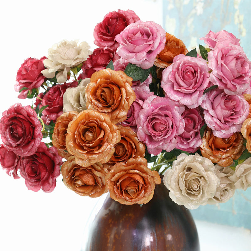 Bulk 2025 Modern Romance Wedding Shiny Rose Stems for Wedding & Home Decorations