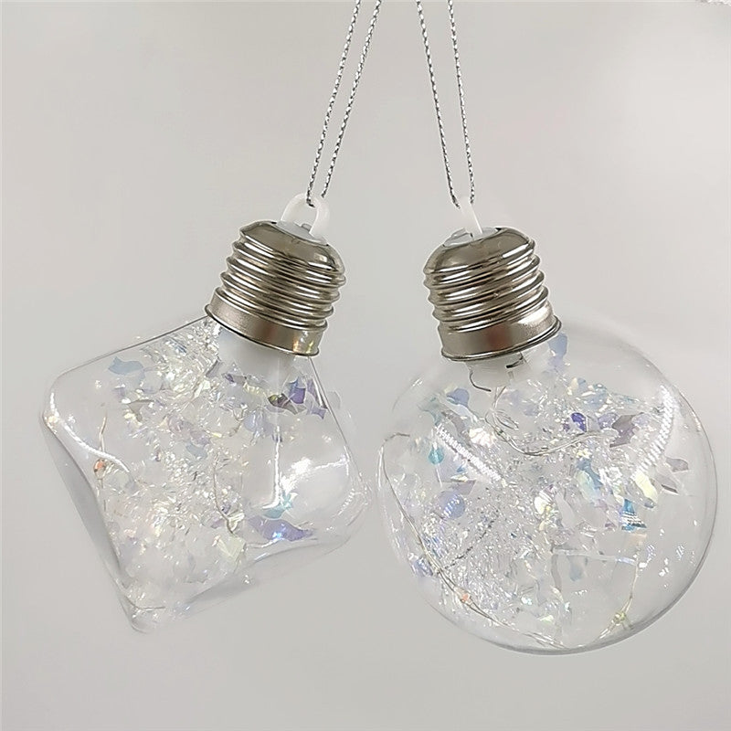 Lot de 5 boules de Noël lumineuses transparentes à suspendre en gros