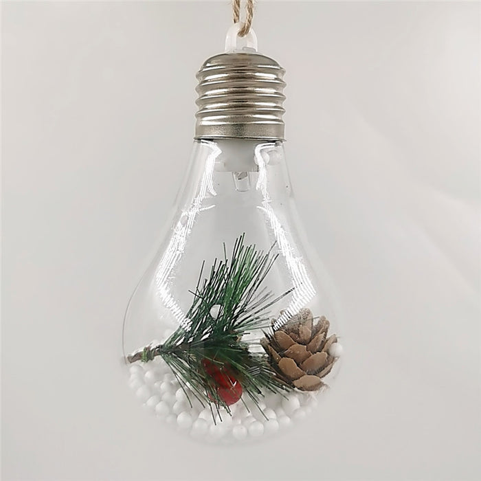 Bulk 5 Pcs Light Up Clear Xmas Ball Ornaments for Xmas Tree Decor Wholesale