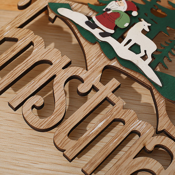 Bulk Christmas Hanging Ornaments Board with Santa Claus Elk for Holidays Indoor Outdoor Sign Door Hanger Wholesale