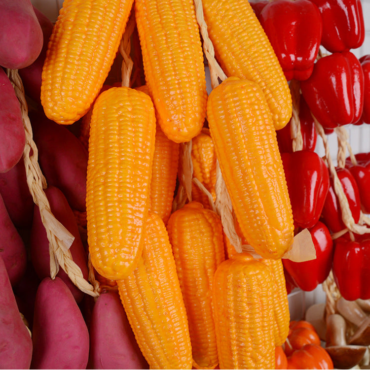 Adorno de verduras artificiales a granel Pimienta Colgante Cuerda Simulación Realista Hot Chili Vegetal Fruta Garland Vine para el hogar Cocina Granja Fiesta Decoración de la pared al por mayor 