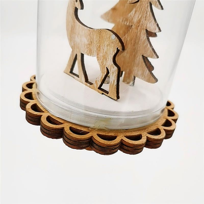 Ornement en verre en forme de cloche en vrac LED arbre de Noël avec base décor de bureau en gros