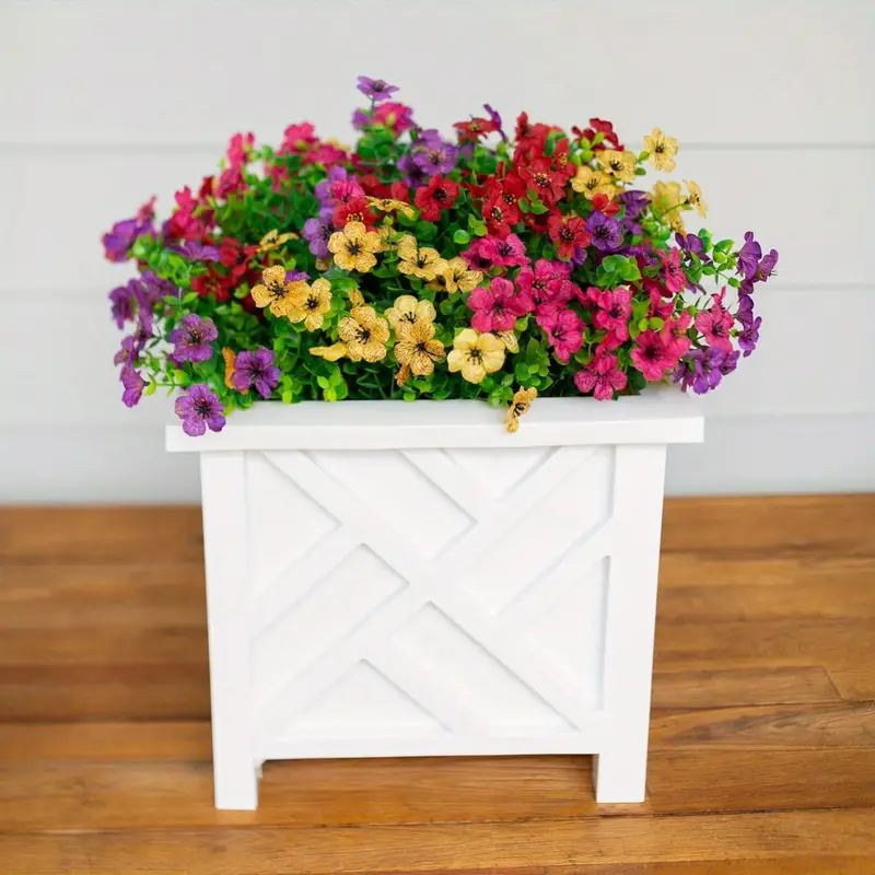 Bulk 20 Bundles Artificial Flowers for Outdoor Fake Plants Spring Fall Decorations for Home Wholesale