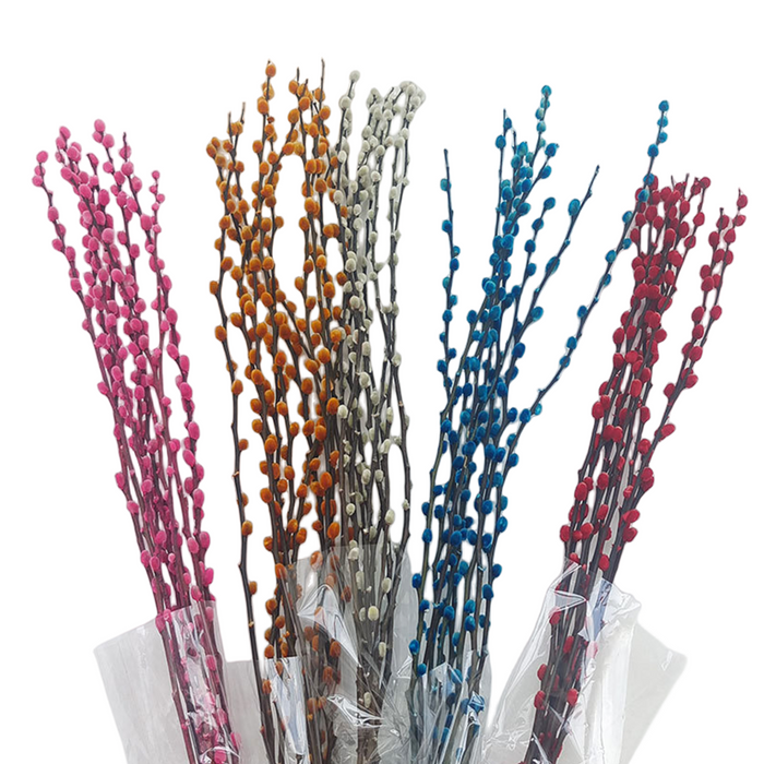 Bulk 20Pcs 17" Real Natural Dried Pussy Willow Branches Flowers Arrangements Wholesale