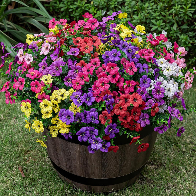 Bulk 20 Bundles Artificial Flowers for Outdoor Fake Plants Spring Fall Decorations for Home Wholesale