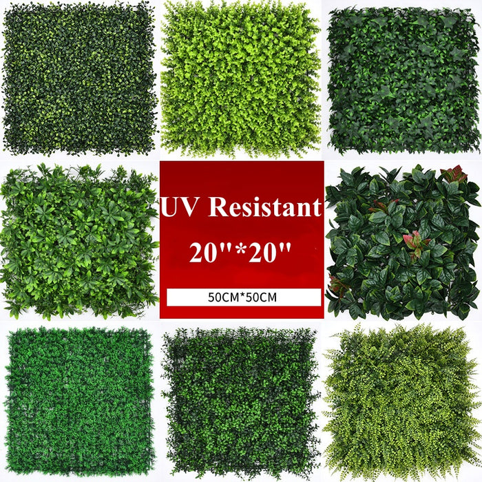 Bulk 12pcs 20” X 20” Greenery Backdrop Wall Panels UV Stable Indoor Outdoor Decor Garden Fence Wholesale