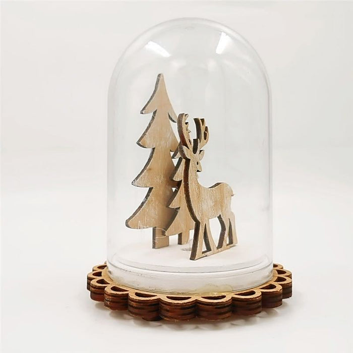 Bulk Bell Shaped Glass Ornament LED Xmas Tree with Base Desk Decor Wholesale