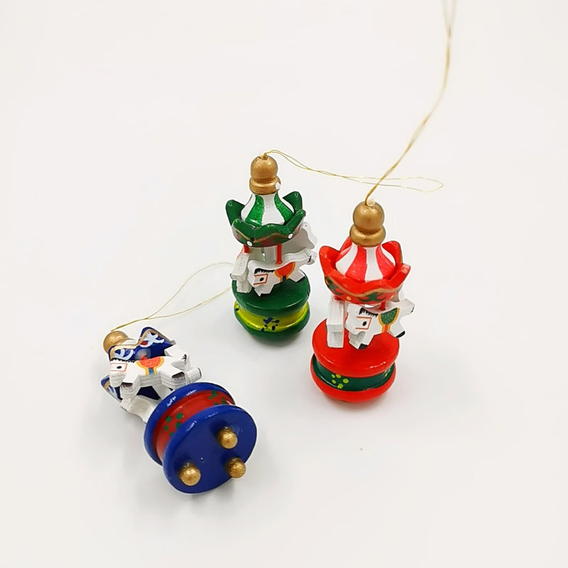 Lot de 6 ornements de carrousel en vrac avec corde pour décoration d'arbre de Noël en gros