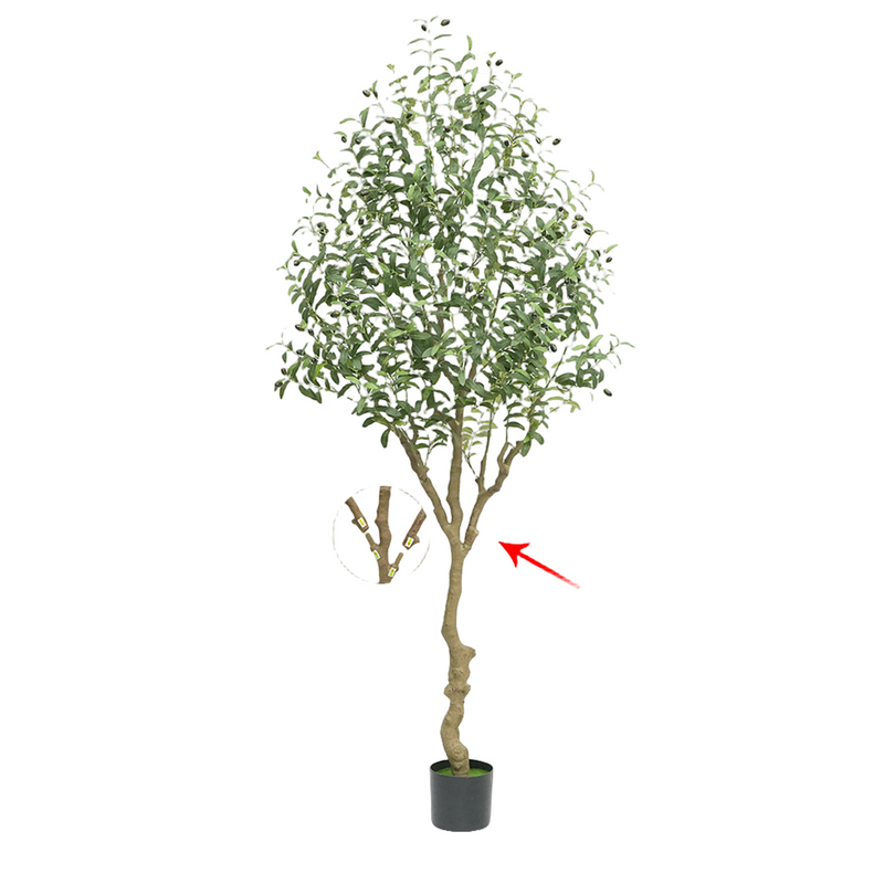 Bulk 2Pcs Large Artificial Tree Olive Tree Plants UV Resistant Potted Plant with Realistic Trunk Wholesale