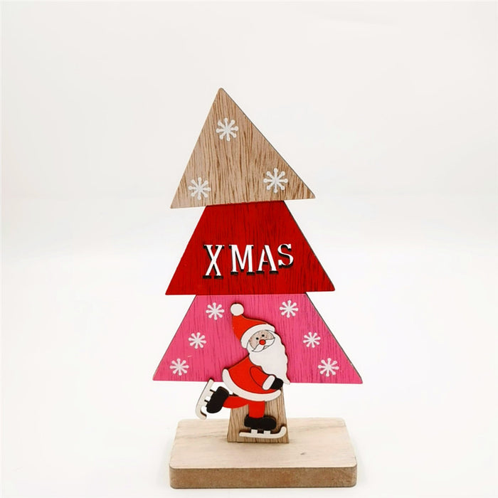 Bulk Xmas Sign Ornaments with Santa Claus Snowman Reindeer for Desks Fireplace Bookshelf Windowsill Decor Wholesale