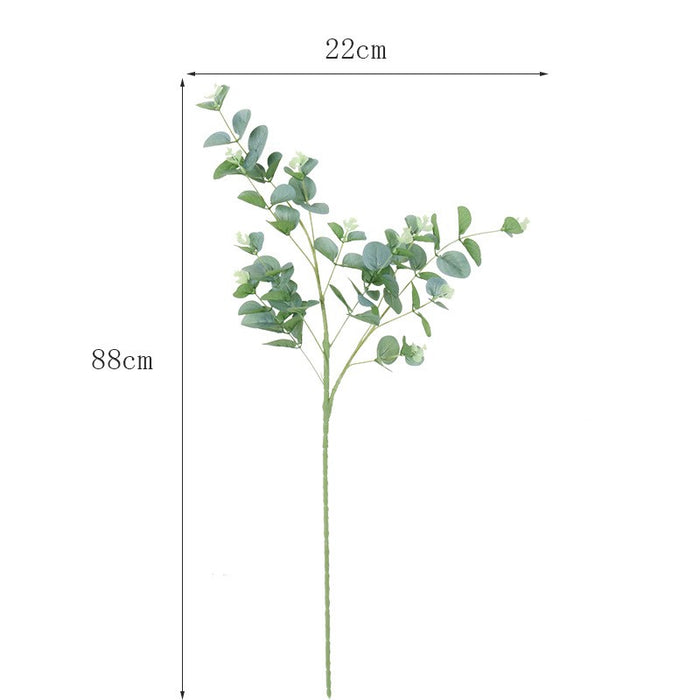 Venta al por mayor de tallos verdes en aerosol de hojas de eucalipto de imitación a granel 