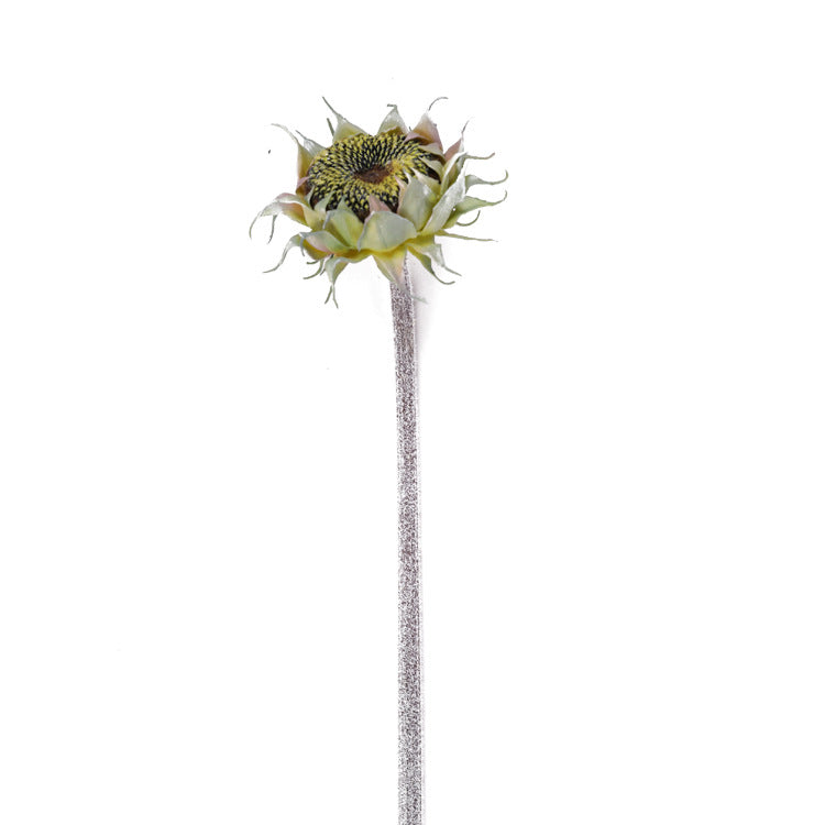 Artificial Sunflower Single Stem, Faux Sunflower with Bendable Stem, Yellow, Green or Brown, Wedding Table Decor, Home Decor