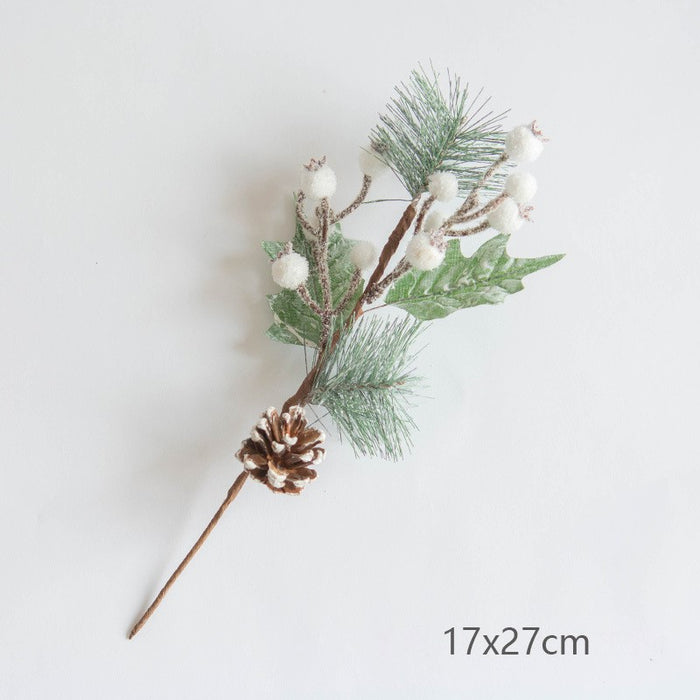 5 Forks Artificial White Berries Stems Christmas Berry Branches