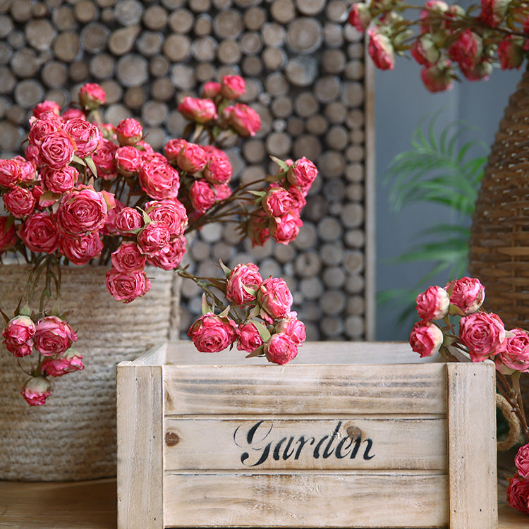 Tiges de roses brûlées en vrac de 20 pouces Fleurs en soie Arrangement artificiel d'automne Décoration en gros 