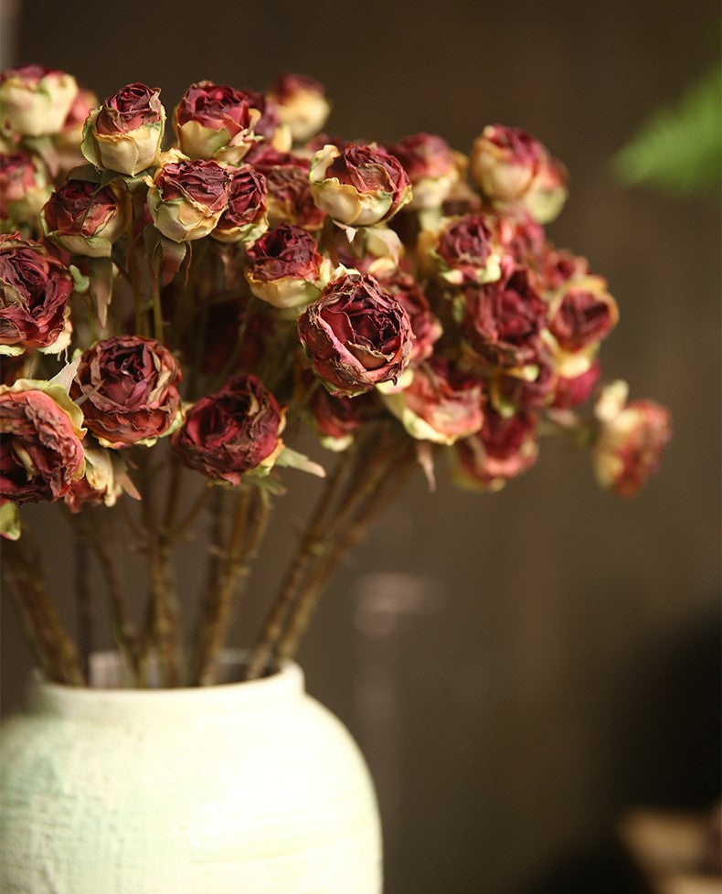 Tiges de roses brûlées en vrac de 20 pouces Fleurs en soie Arrangement artificiel d'automne Décoration en gros 
