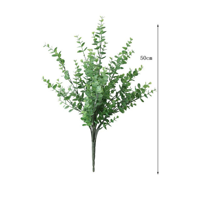 Bulk 19 Inch Large Artificial Jade Plants Eucalyptus Bush with 13 Stems Wholesale