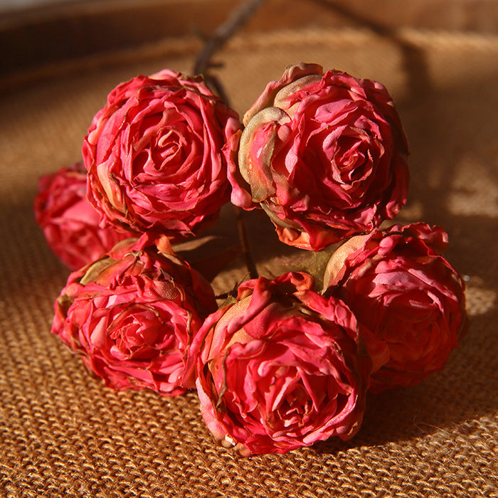 Bulk 20" Burnt Rose Stems Silk Flowers Artificial Fall Arrangement Decoration Wholesale