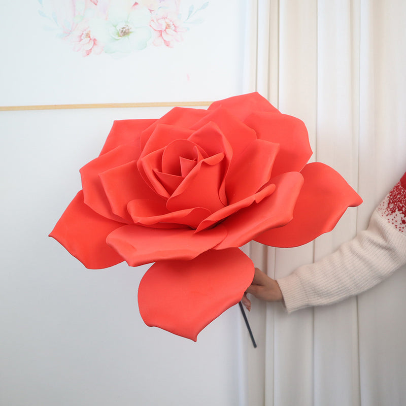 Bulk 23.6" Giant Artificial Rose Stems - Premium Large PE Foam Flowers for Wedding Backdrops & Event Decor Wholesale