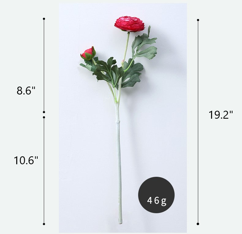 Fleurs de renoncule en vrac de 19 pouces avec tige au toucher réel Fleurs artificielles en soie de bouton d'or persan en gros 