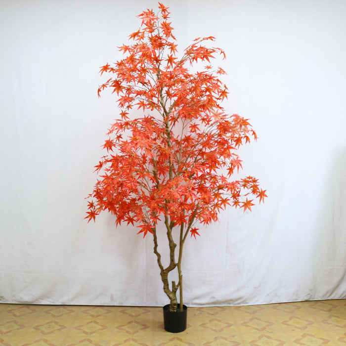 Bulk Artificial Japanese Maple Silk Tree Lifelike Tree Fall Plant with Basket Decoration Wholesale