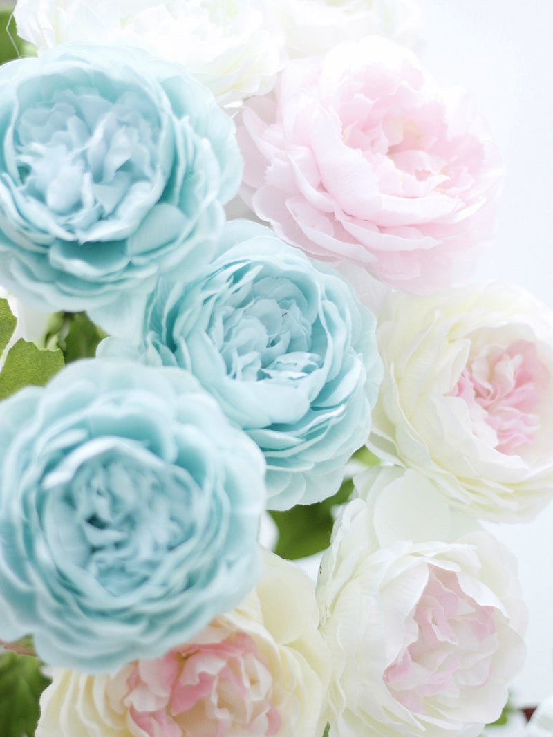 A granel, 17 ", Ranunculus Artificial, ranúnculo persa, flores, tallo, venta al por mayor