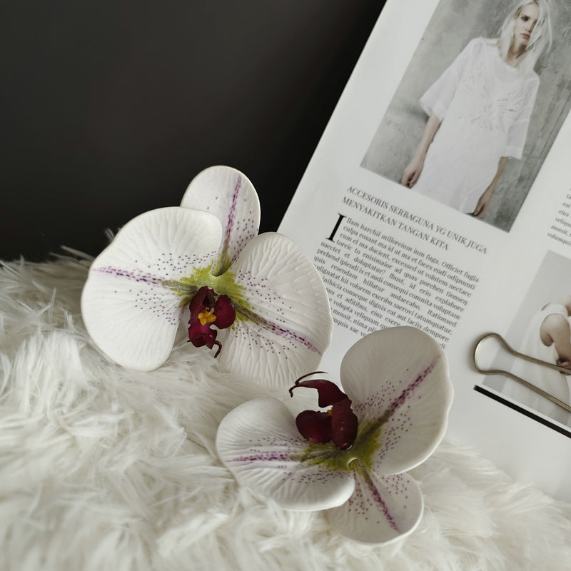 Bulk 24Pcs Ultra Realistic Touch Artificial Phalaenopsis Orchid Heads for Cake Flowers Wholesale