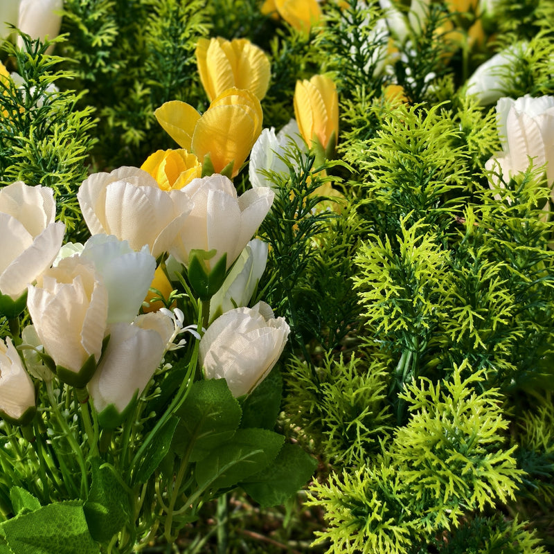 Bulk 24 Bundles 11" Magnolia Buds Faux Spring Plants and Flowers for Outdoors UV Resistant Flowers Wholesale