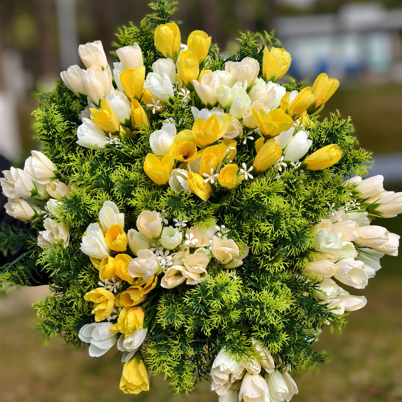 Bulk 24 Bundles 11" Magnolia Buds Faux Spring Plants and Flowers for Outdoors UV Resistant Flowers Wholesale