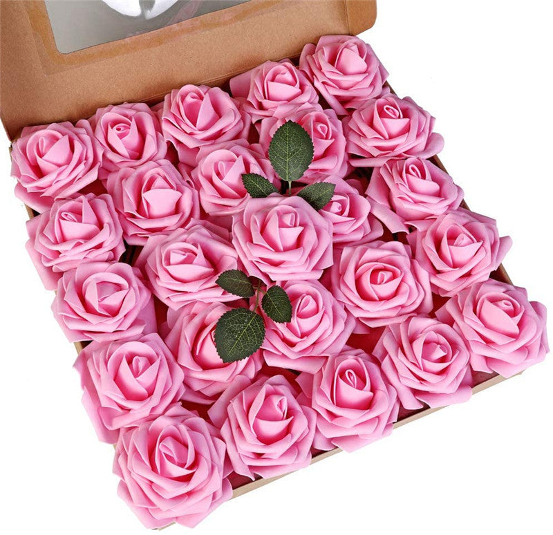 Clearance 25Pcs Artificial Rose with Stems for Wedding Decorations Bridal Shower Party Decorations Whoelsale