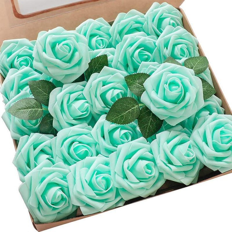 Clearance 25Pcs Artificial Rose with Stems for Wedding Decorations Bridal Shower Party Decorations Whoelsale