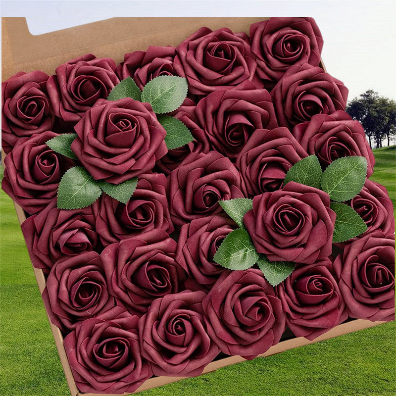 Clearance 25Pcs Artificial Rose with Stems for Wedding Decorations Bridal Shower Party Decorations Whoelsale