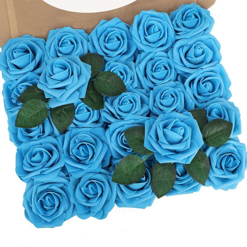 Clearance 25Pcs Artificial Rose with Stems for Wedding Decorations Bridal Shower Party Decorations Whoelsale