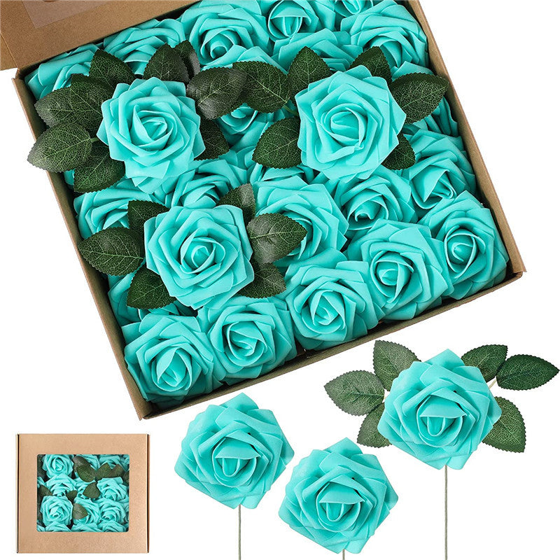 Clearance 25Pcs Artificial Rose with Stems for Wedding Decorations Bridal Shower Party Decorations Whoelsale