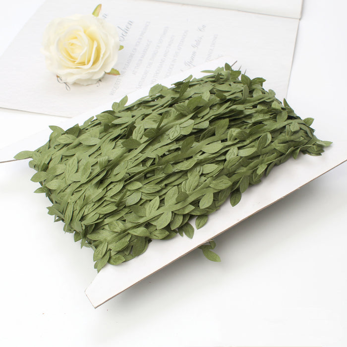 Bulk  265 Ft Leaf Ribbon Olive Green Leaves for DIY Craft Party Wedding Wholesale