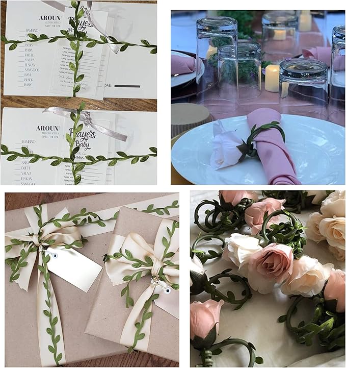 Ruban de feuilles en vrac de 265 pieds, feuilles vert olive pour bricolage, fête, mariage, vente en gros 