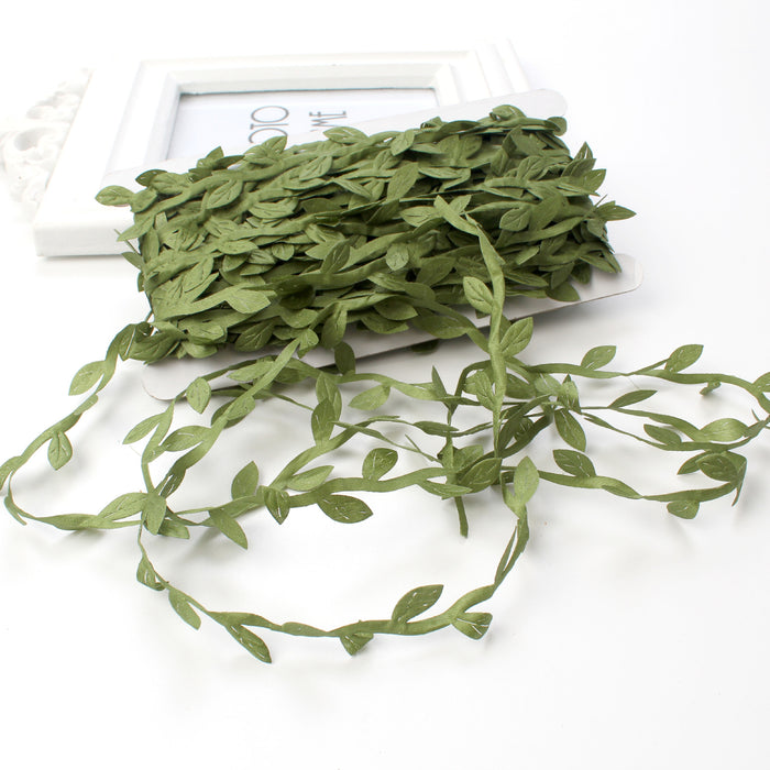 Bulk  265 Ft Leaf Ribbon Olive Green Leaves for DIY Craft Party Wedding Wholesale