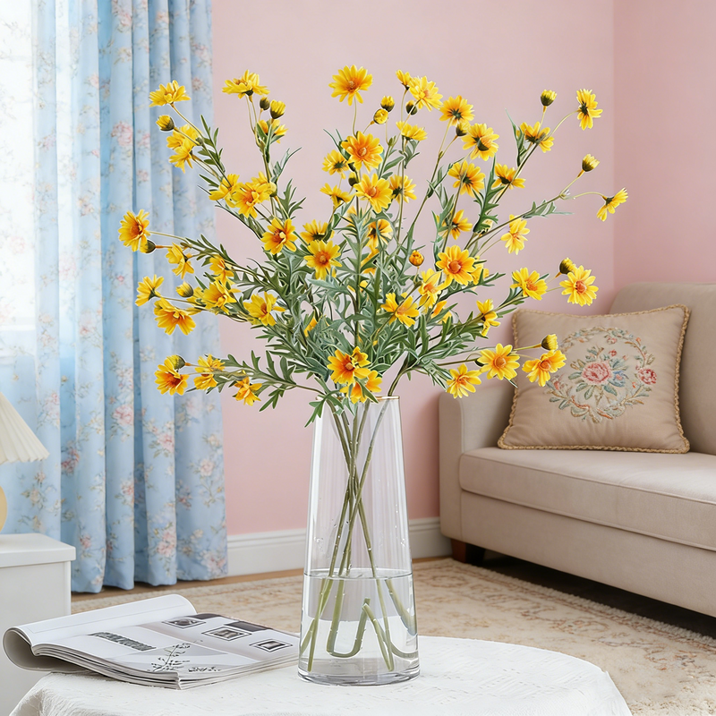 Bulk 28.7" Artificial Daisy Flowers Branch Faux Silk Spring Floral Arrangement Wholesale