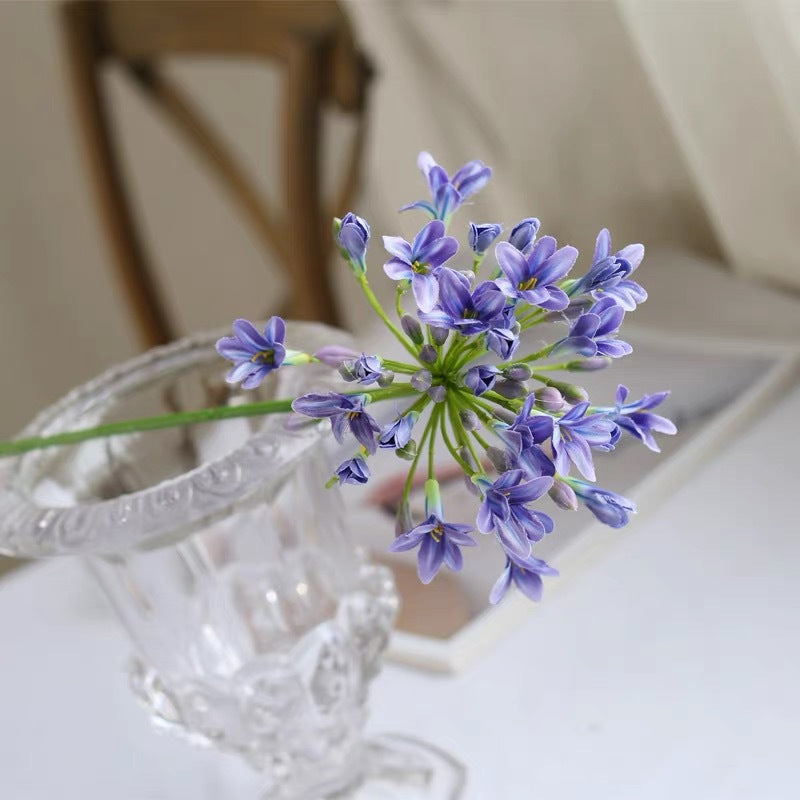 Tiges d'agapanthe en vrac de 29 pouces, plantes vivantes de lys du Nil, fleurs artificielles en soie, vente en gros 